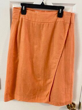 CARBONE French Peach Linen Wrap Skirt Size EU 42/Size Medium